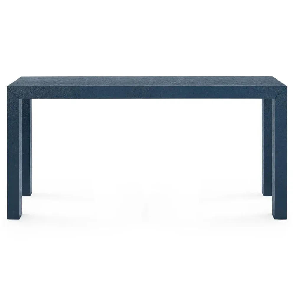 Parsons Large Console Table - Deep Navy, Grasscloth
