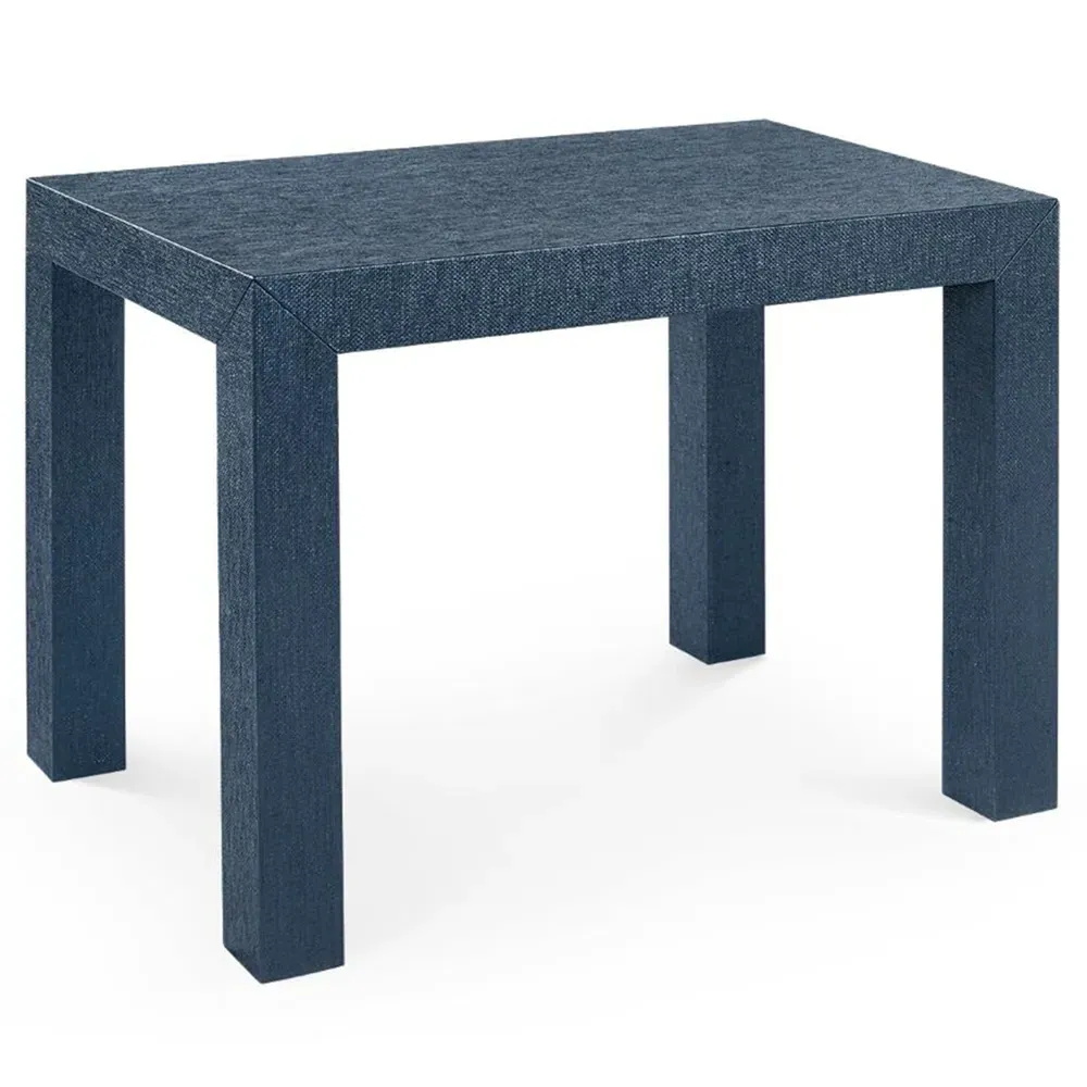 Parsons Rectangular Side Table - Deep Navy, Grasscloth