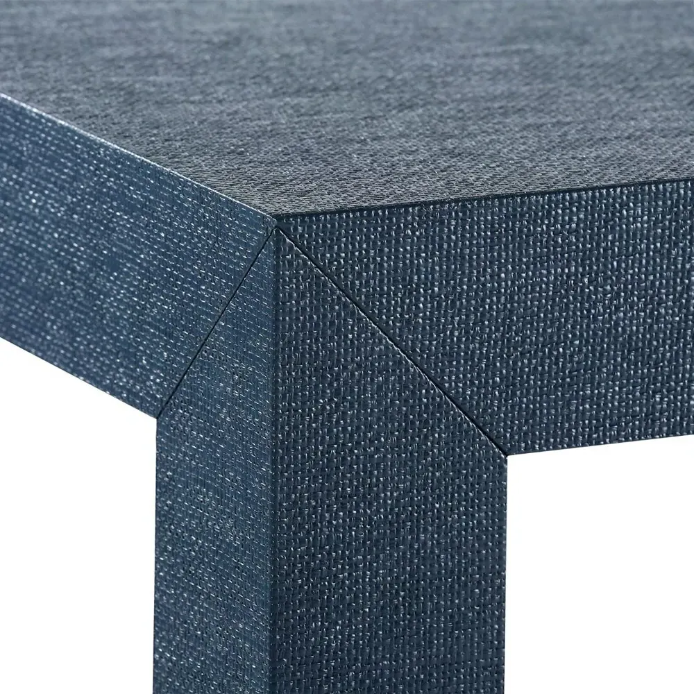 Parsons Rectangular Side Table - Deep Navy, Grasscloth