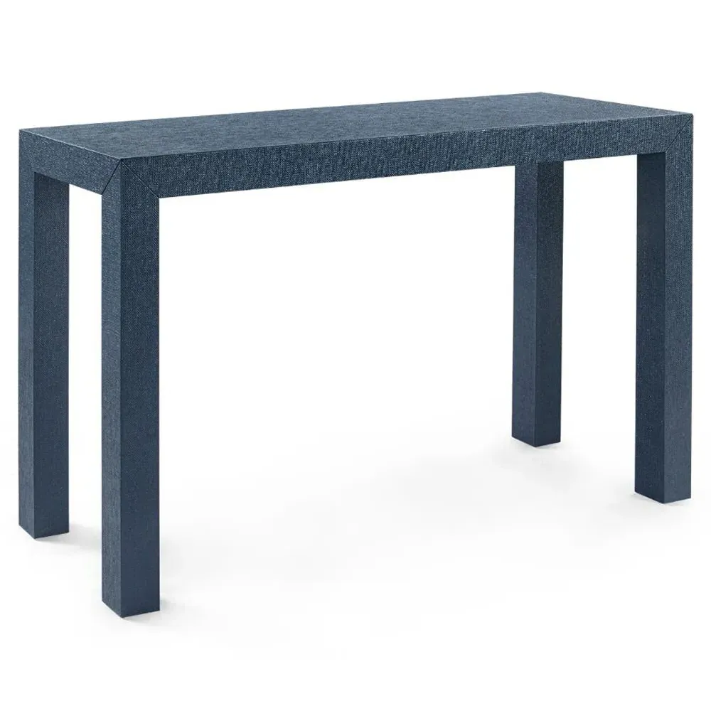 Parsons Small Console Table - Deep Navy, Grasscloth