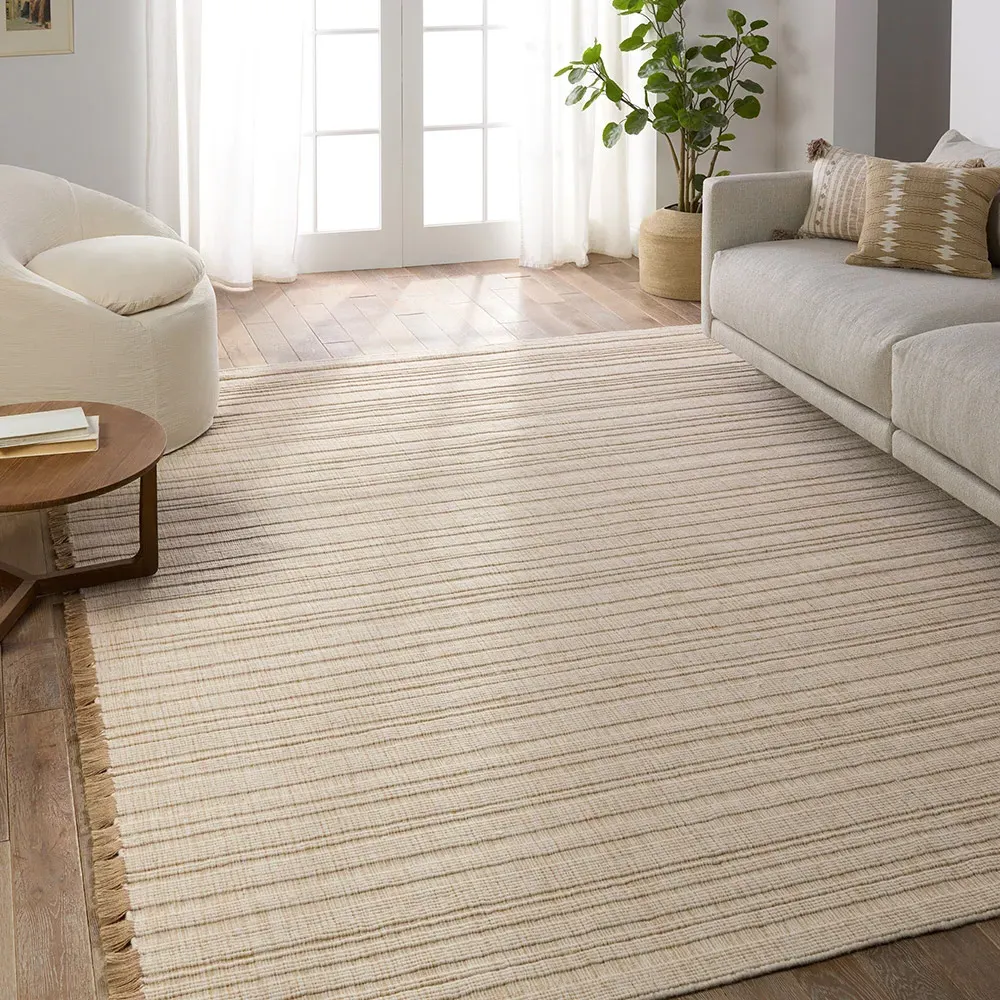 Pascal Textured Solid Rug - Cream, Jute