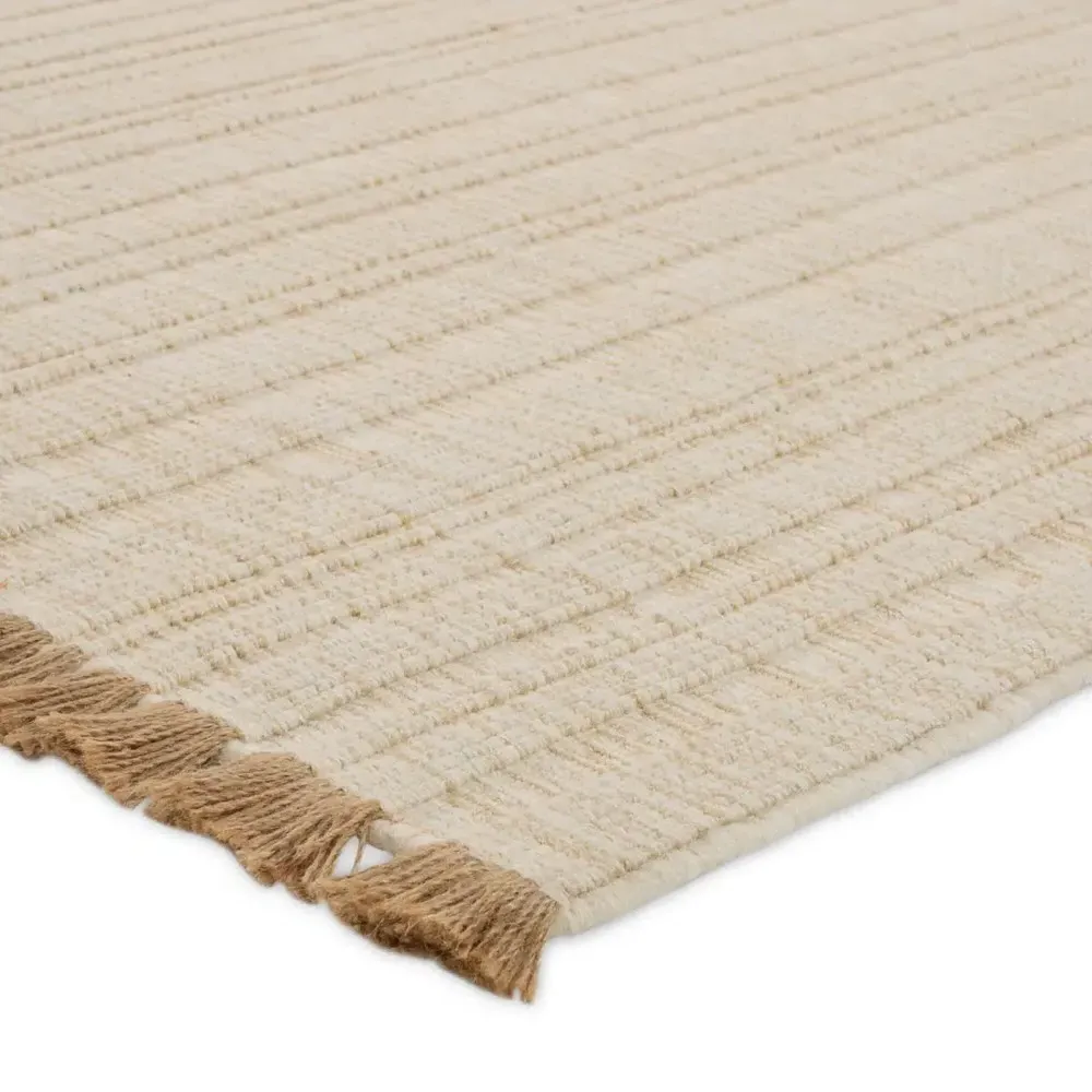 Pascal Textured Solid Rug Sample - Cream, Jute