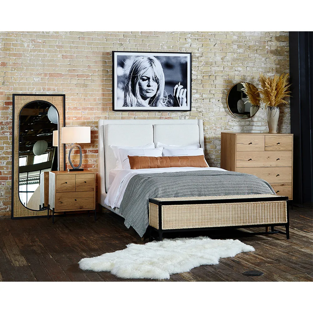 Patrice Queen Size Bed Frame - Beige, Parawood