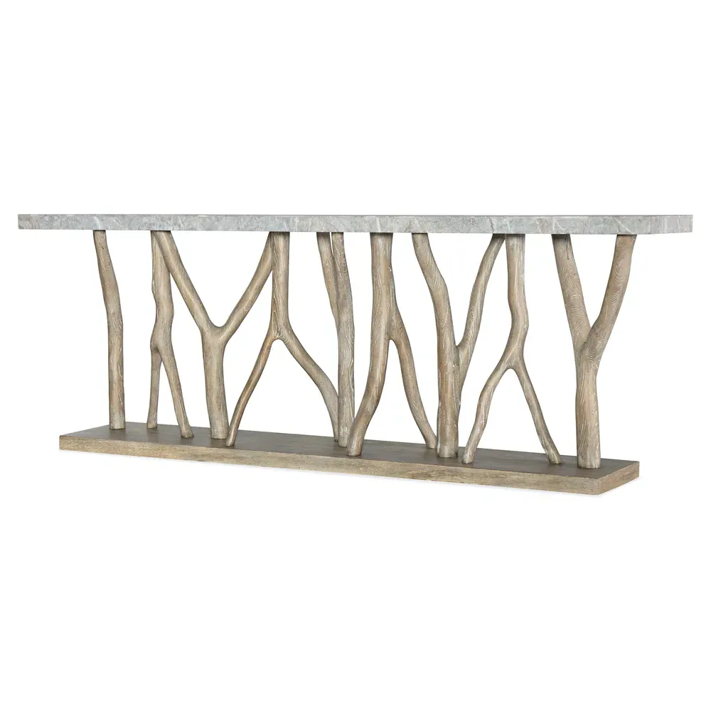Patrick Rectangular Console Table - Brown, Stone image