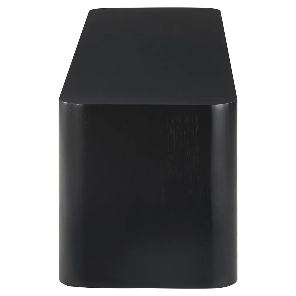 Patton Large Dining Bench - Black, Oak Wood