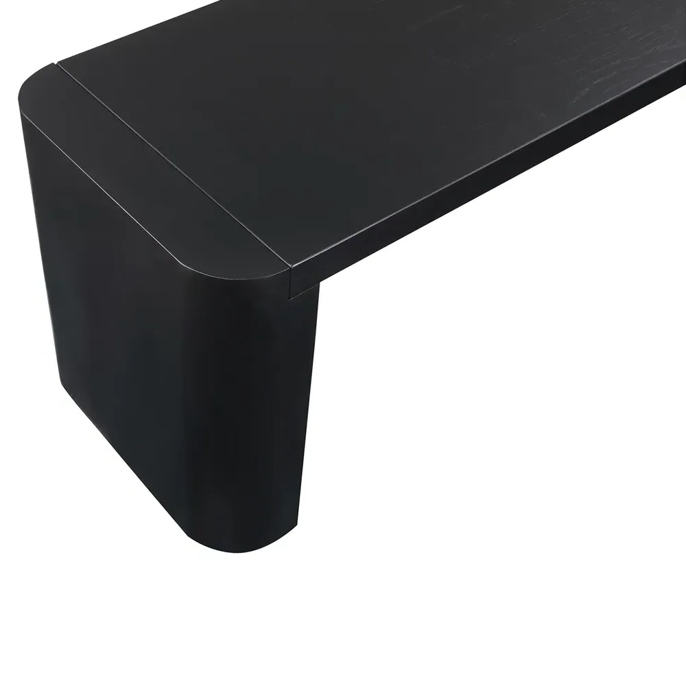 Patton Large Dining Bench - Black, Oak Wood