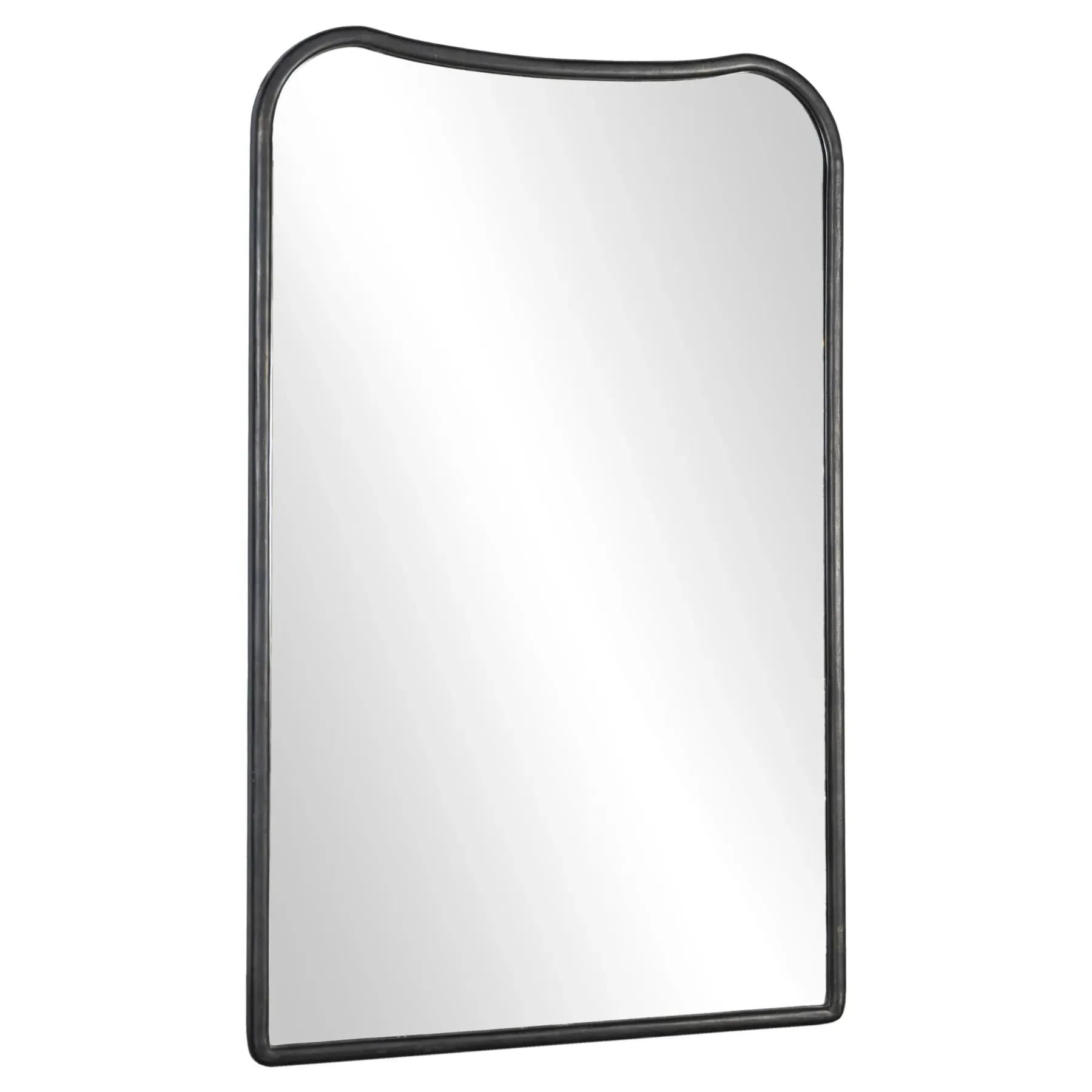 Patz Arched Floor Mirror - Black, Aluminum