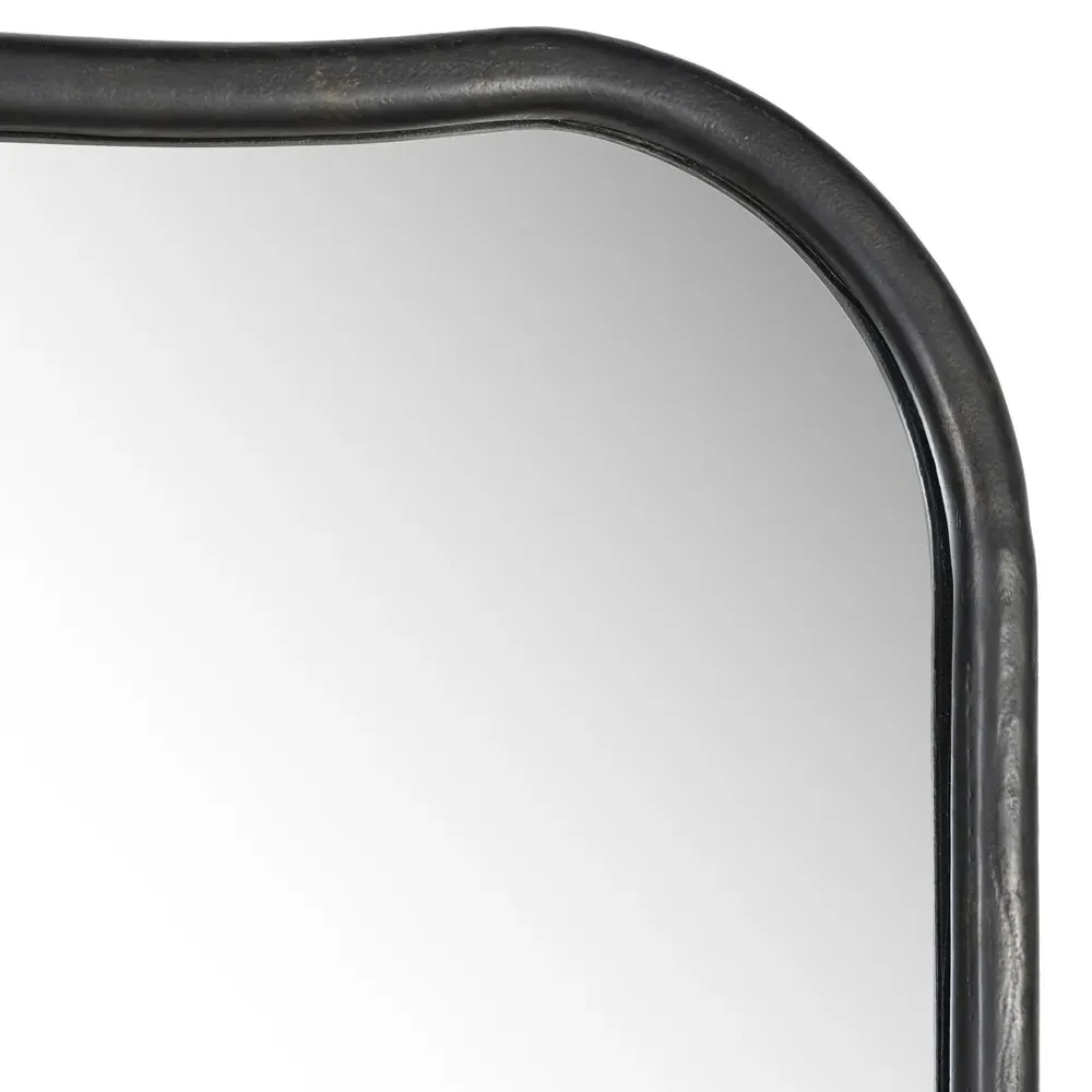 Patz Arched Floor Mirror - Black, Aluminum