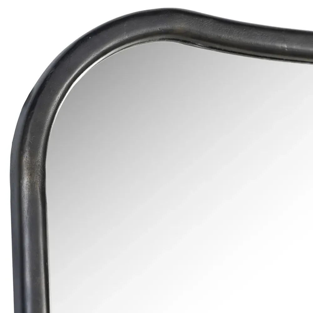 Patz Arched Floor Mirror - Black, Aluminum