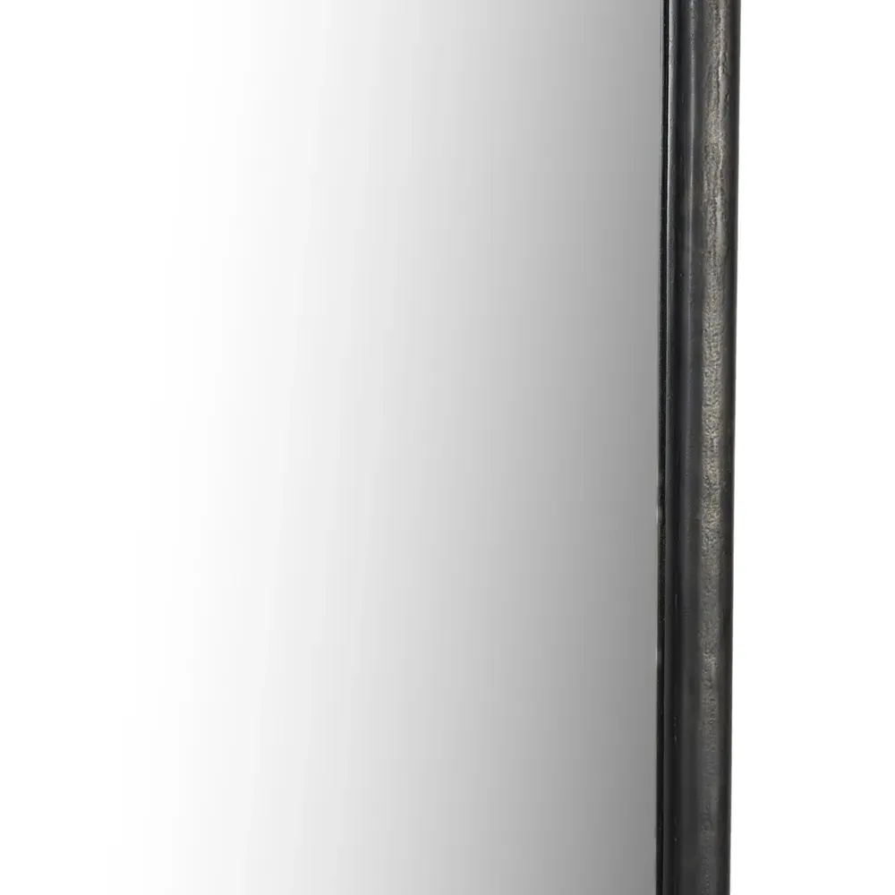 Patz Arched Floor Mirror - Black, Aluminum