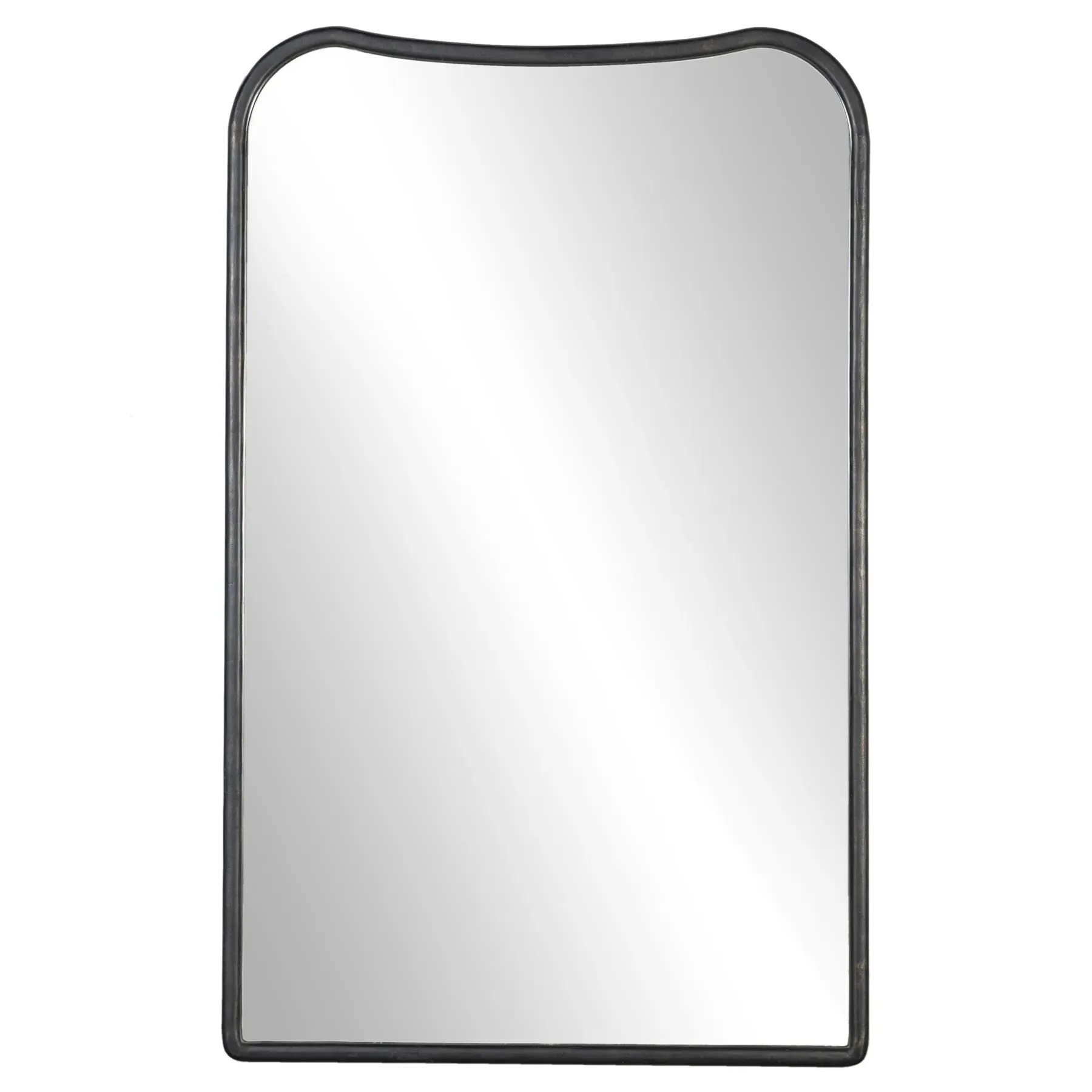 Patz Arched Floor Mirror - Black, Aluminum