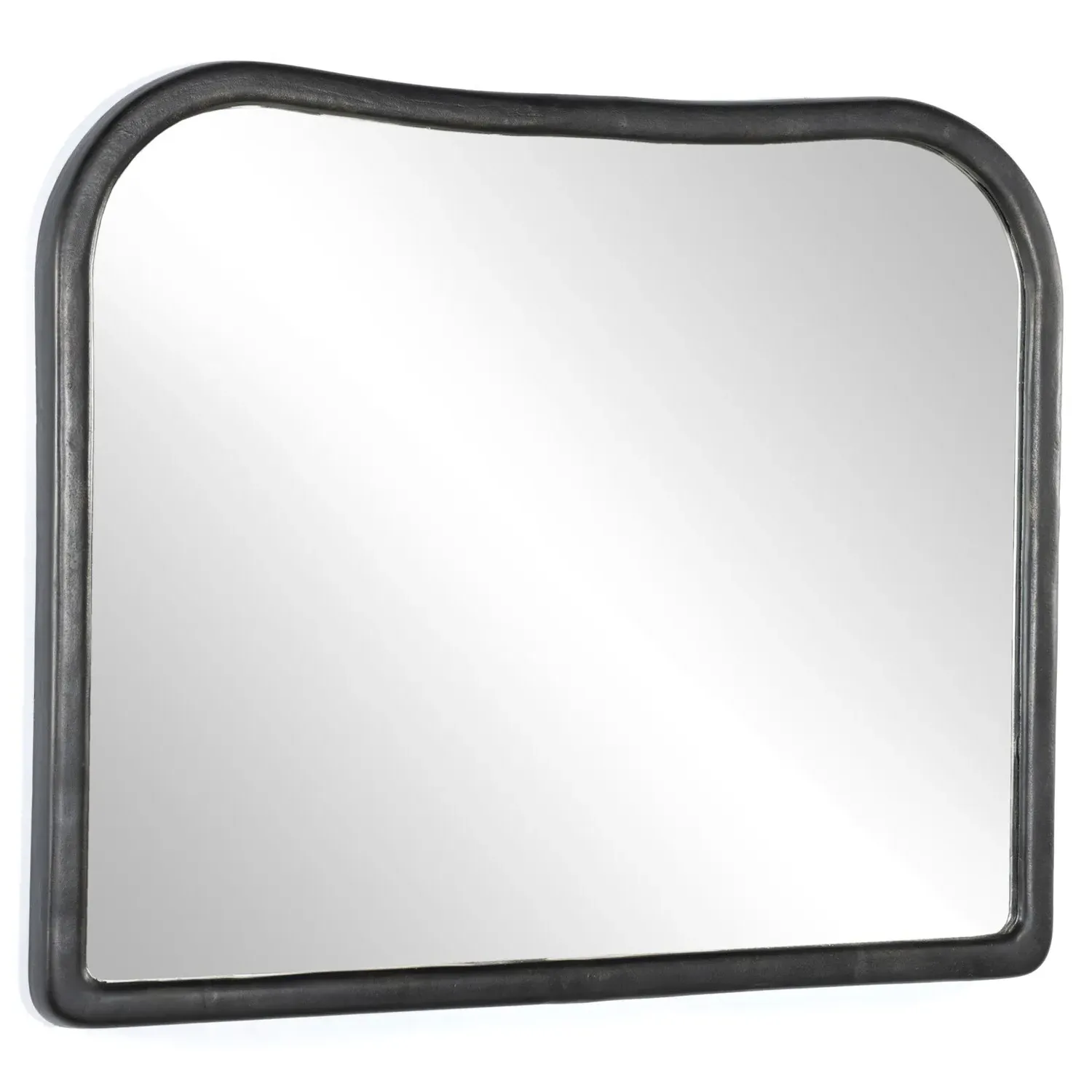Patz Arched Mantel Mirror - Black, Aluminum