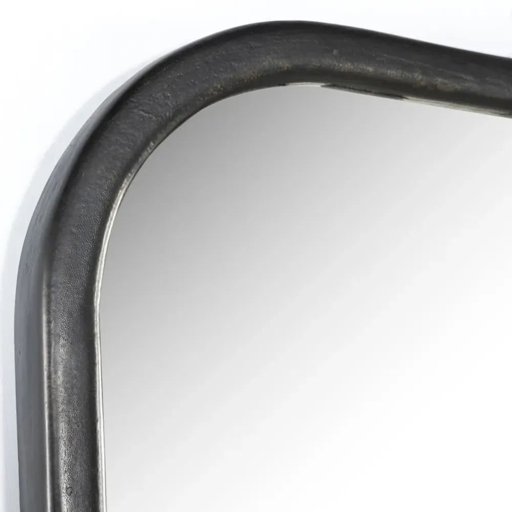 Patz Arched Mantel Mirror - Black, Aluminum