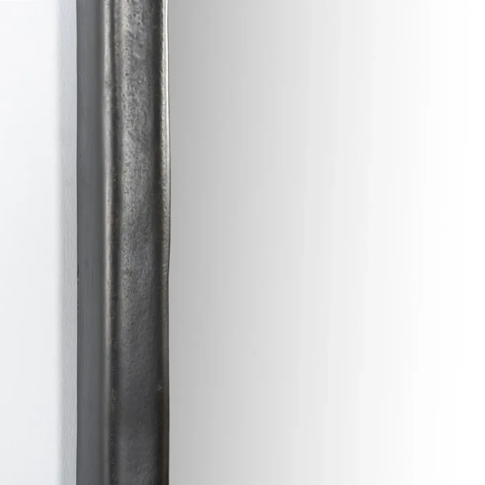 Patz Arched Mantel Mirror - Black, Aluminum