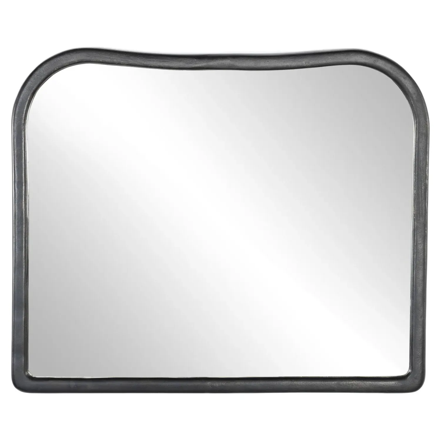 Patz Arched Mantel Mirror - Black, Aluminum image