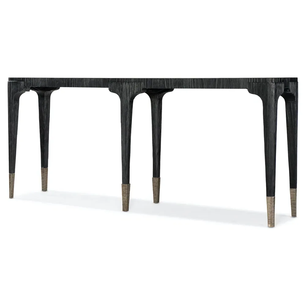 Paul Rectangular Console Table - Black, Pine Wood image