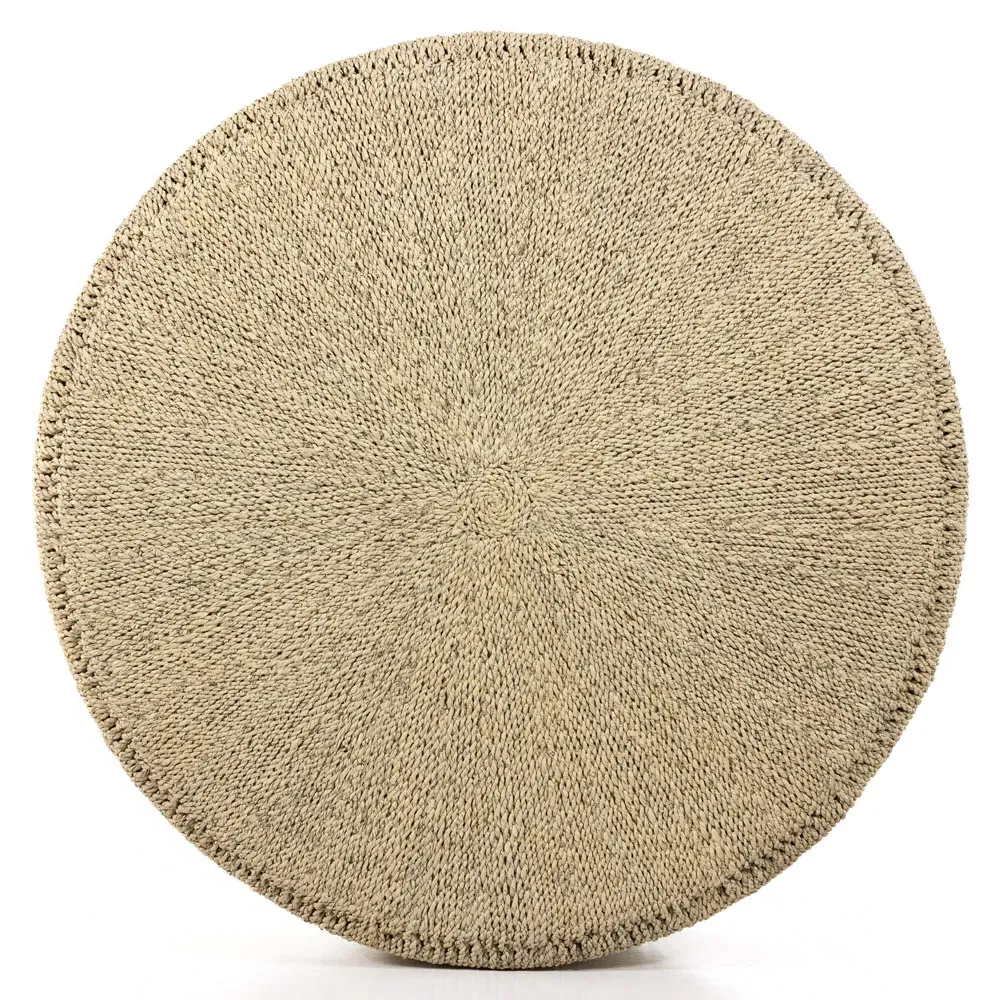 Paula Round Drum Coffee Table - Beige, Pandan Rope
