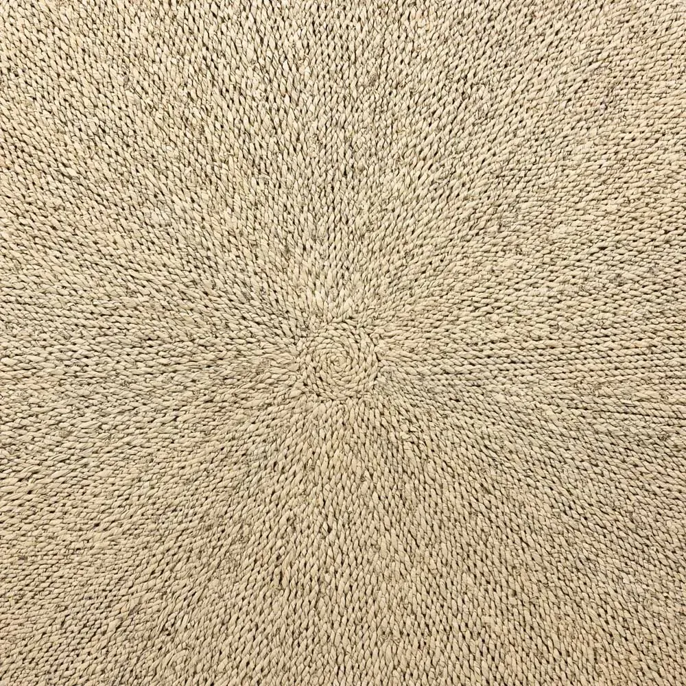 Paula Round Drum Coffee Table - Beige, Pandan Rope