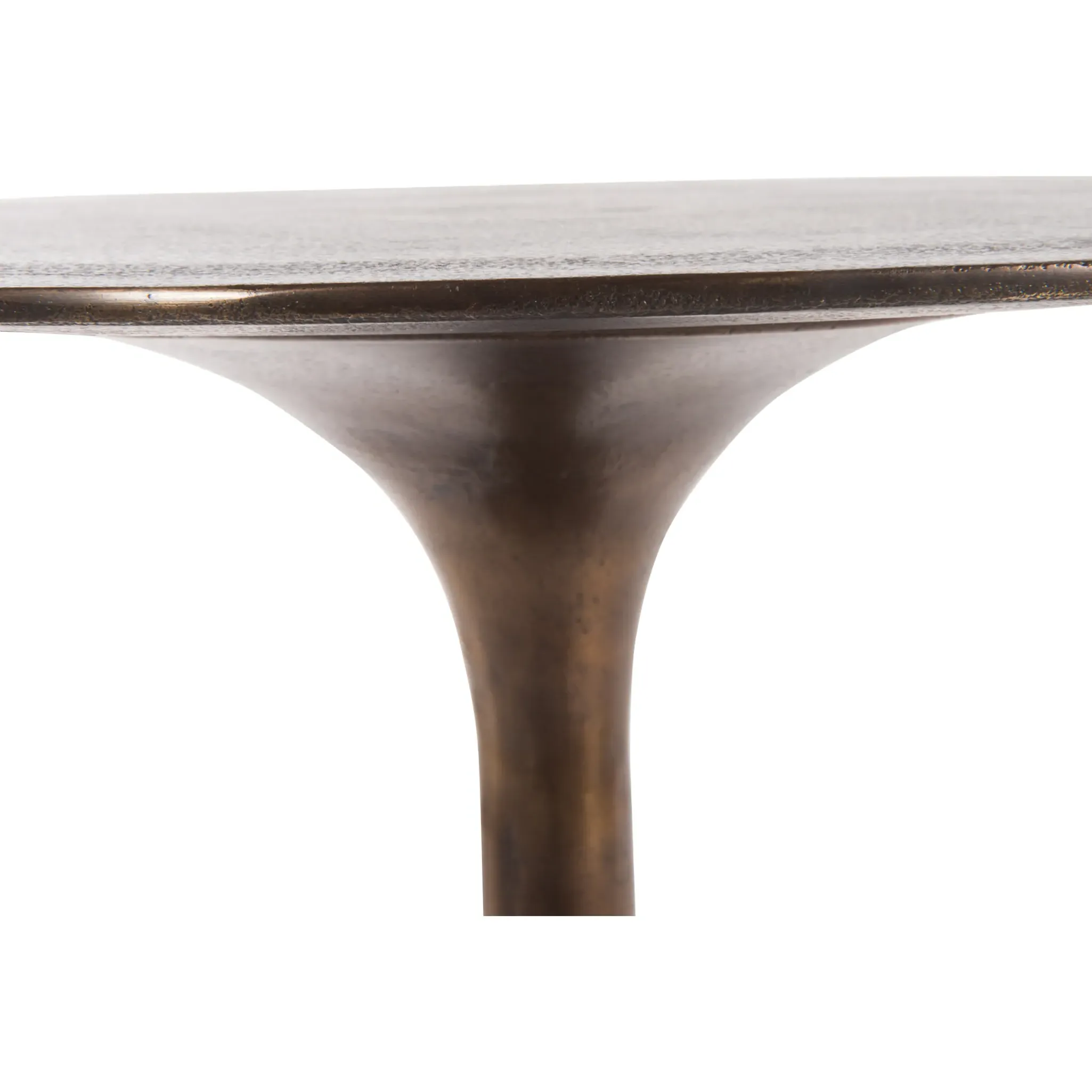 Paula Round Tulip Side Table - Antique Rust, Aluminum