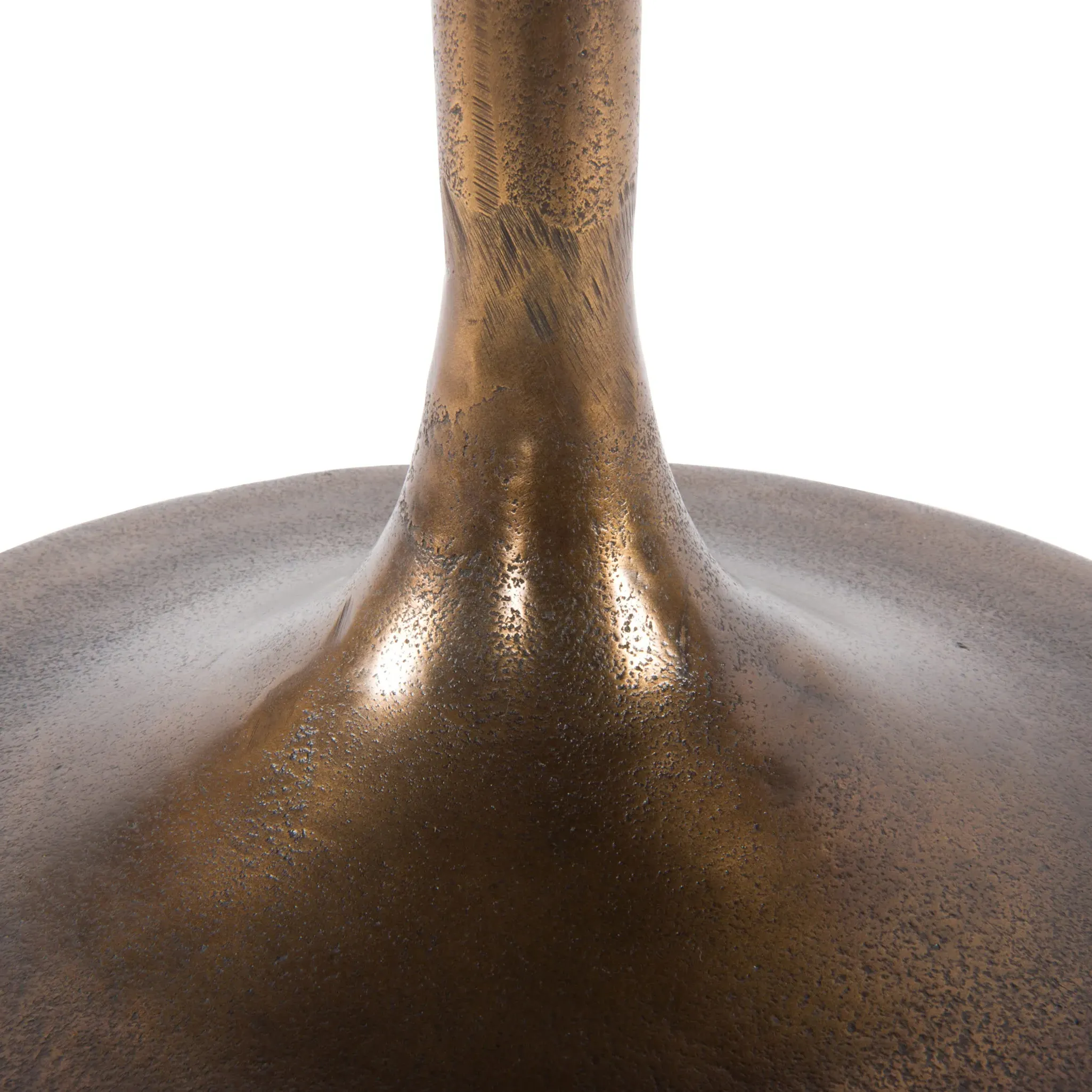 Paula Round Tulip Side Table - Antique Rust, Aluminum