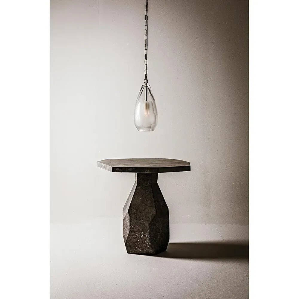 Paula Side Table - Black, Marble