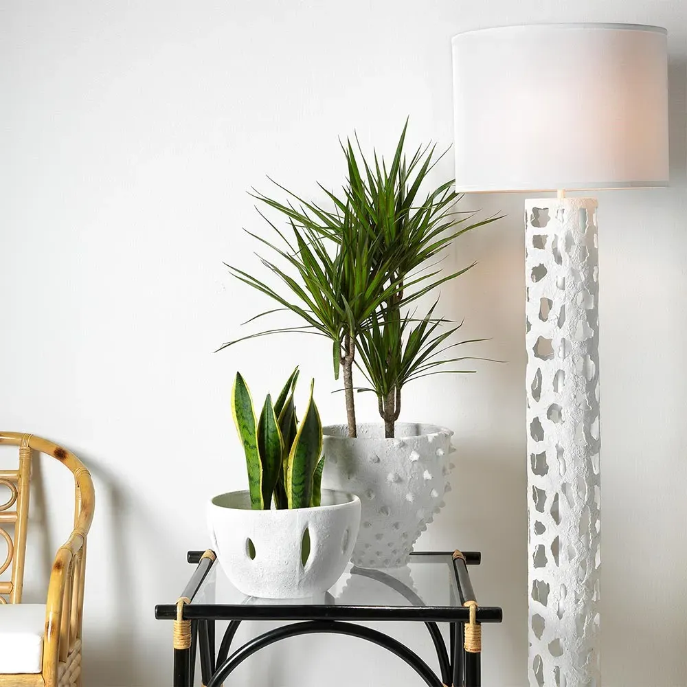 Paula Spike Decorative Vase - White, Ceramic