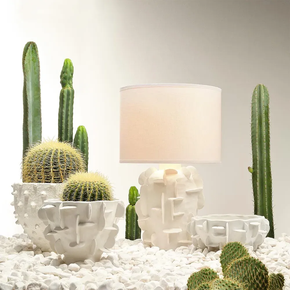 Paula Spike Decorative Vase - White, Ceramic