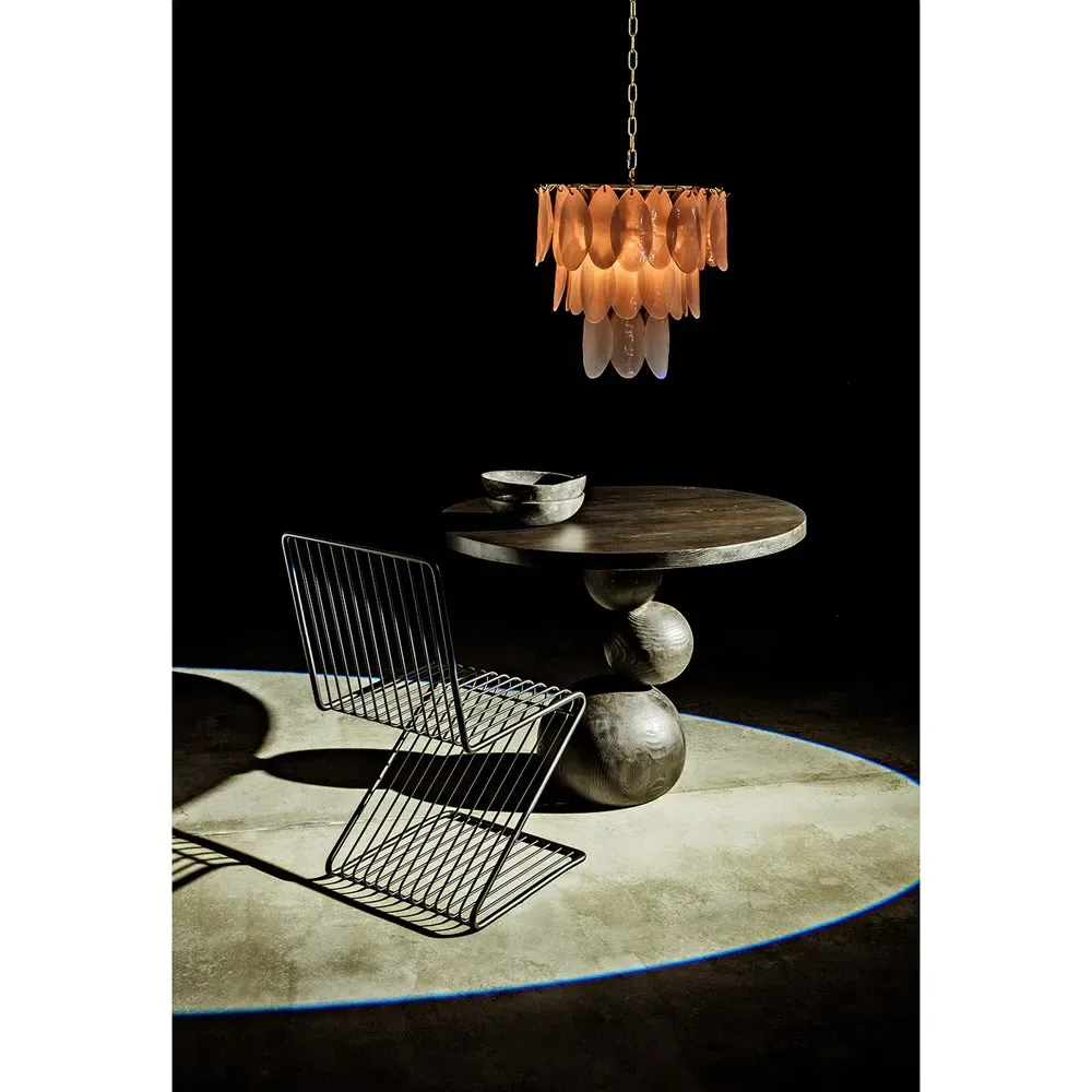 Paulette Round Dining Table - Black, Reclaimed Wood