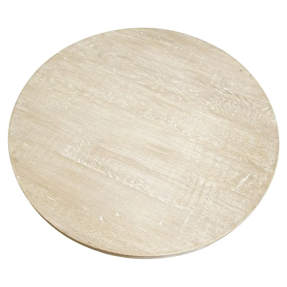 Paulette Round Dining Table - Grey Washed, Reclaimed Wood