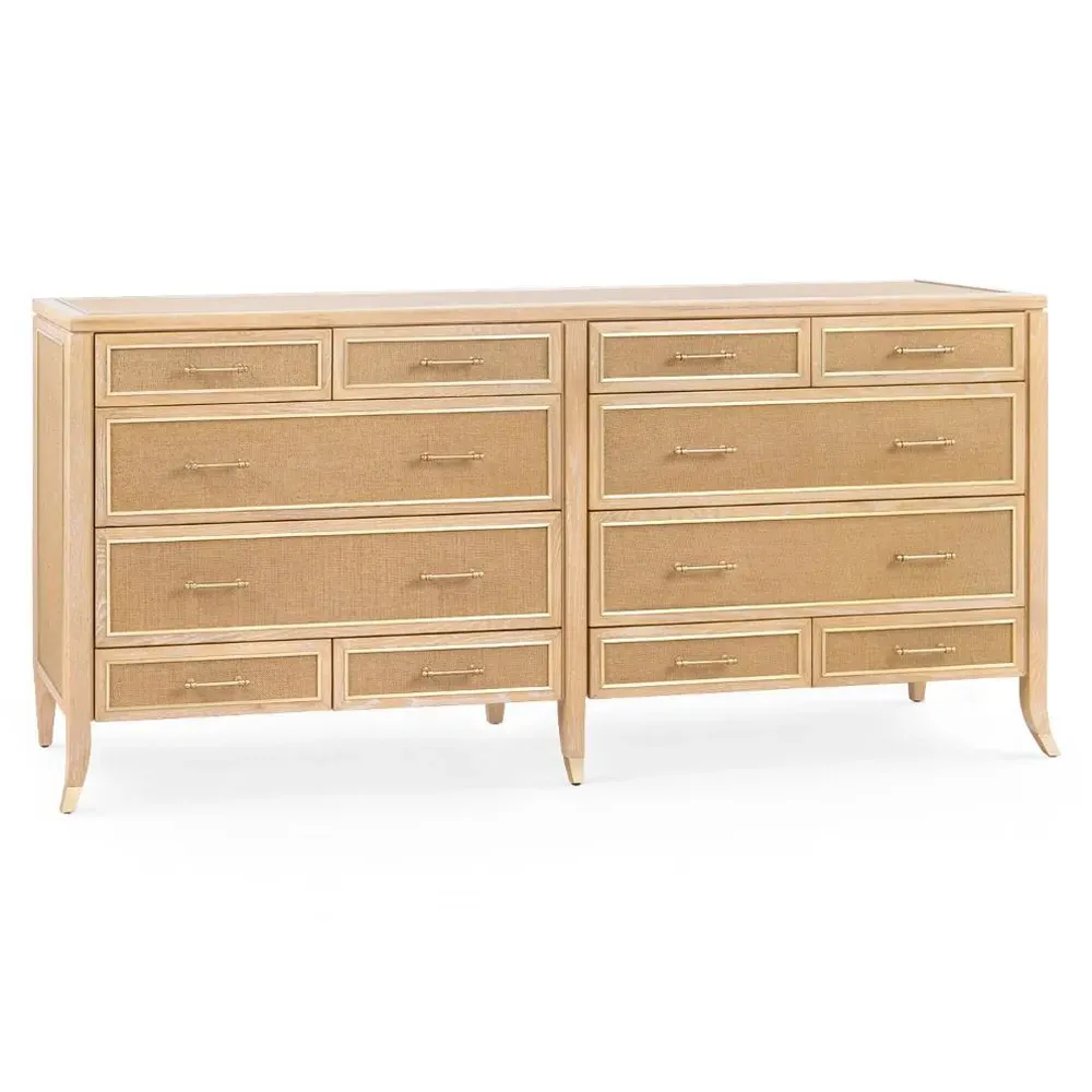 Paulina 12 Drawer Dresser - Natural, Oak