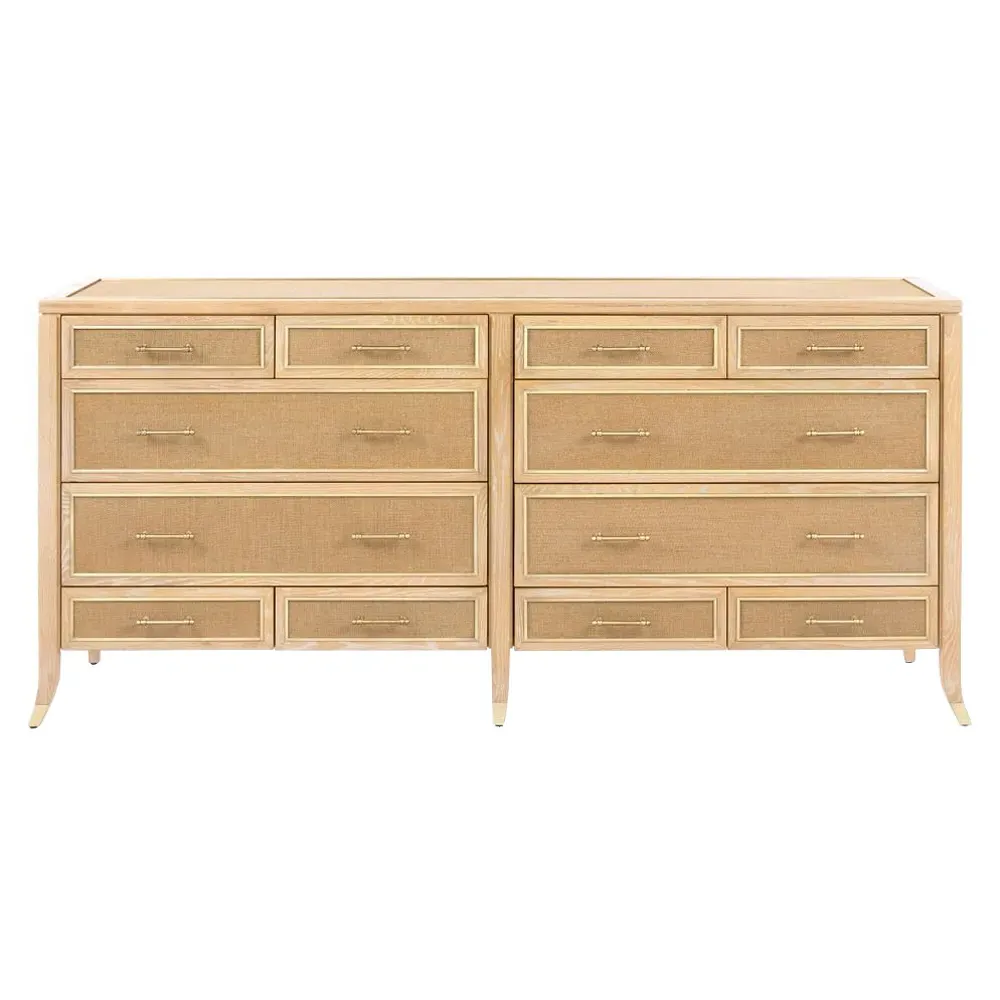Paulina 12 Drawer Dresser - Natural, Oak