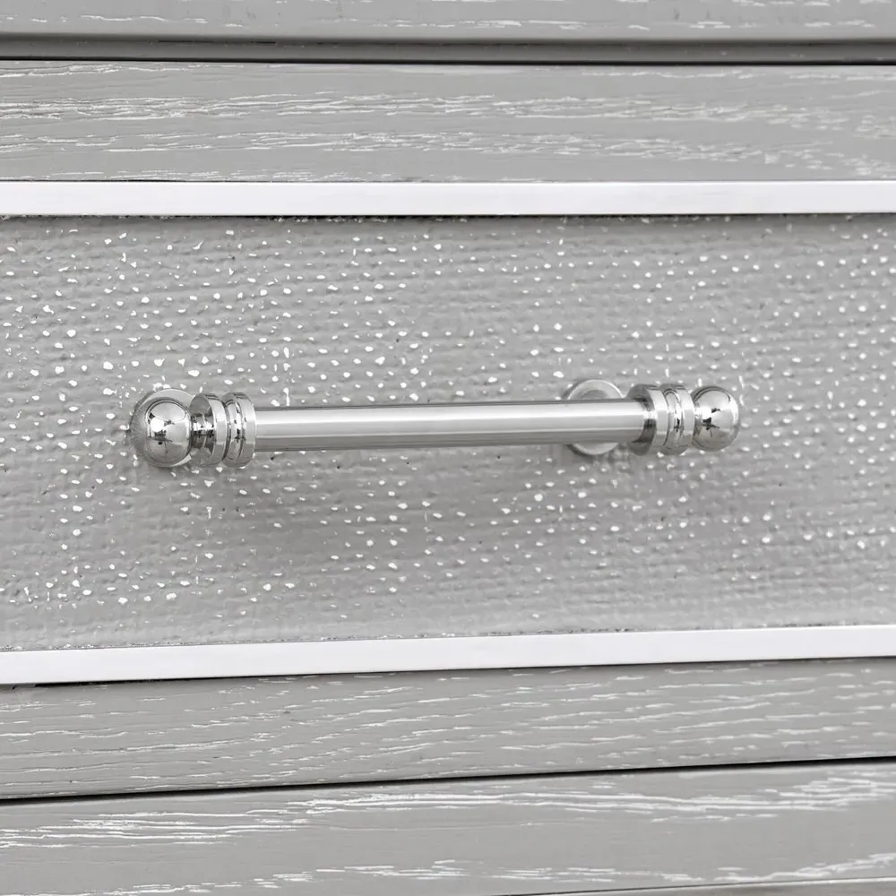 Paulina 12 Drawer Dresser with Nickel Pulls - Soft Grey, Oak