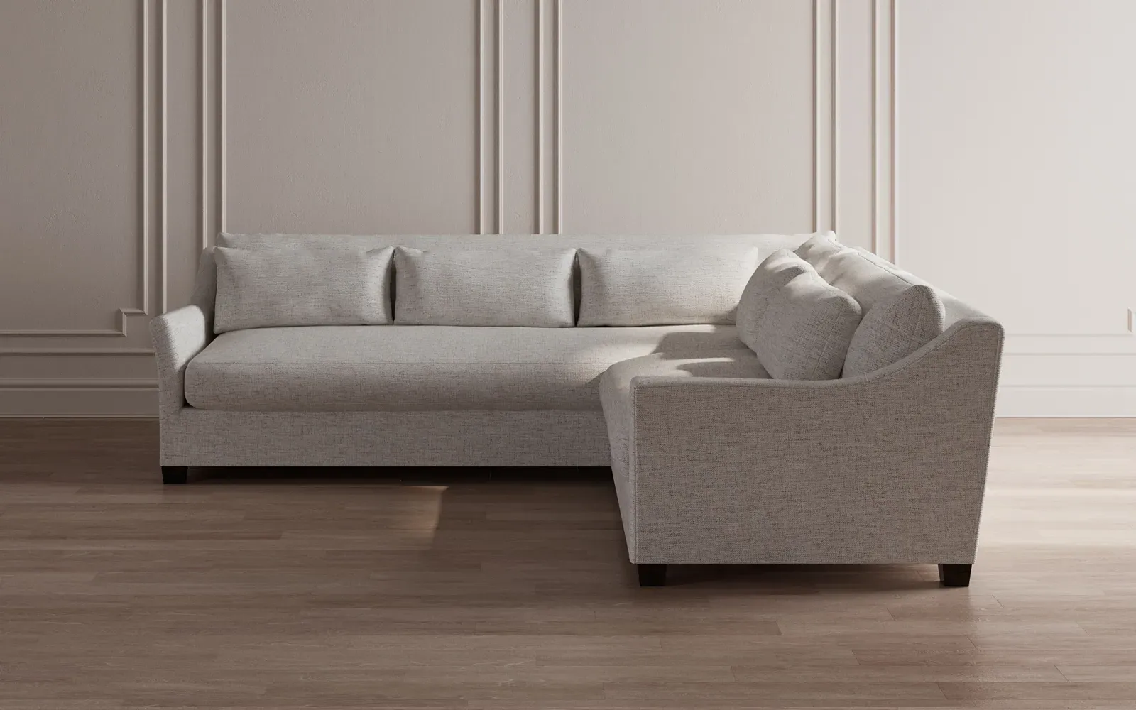 Pauline L-Shaped Corner Sectional - Heathered Ivory