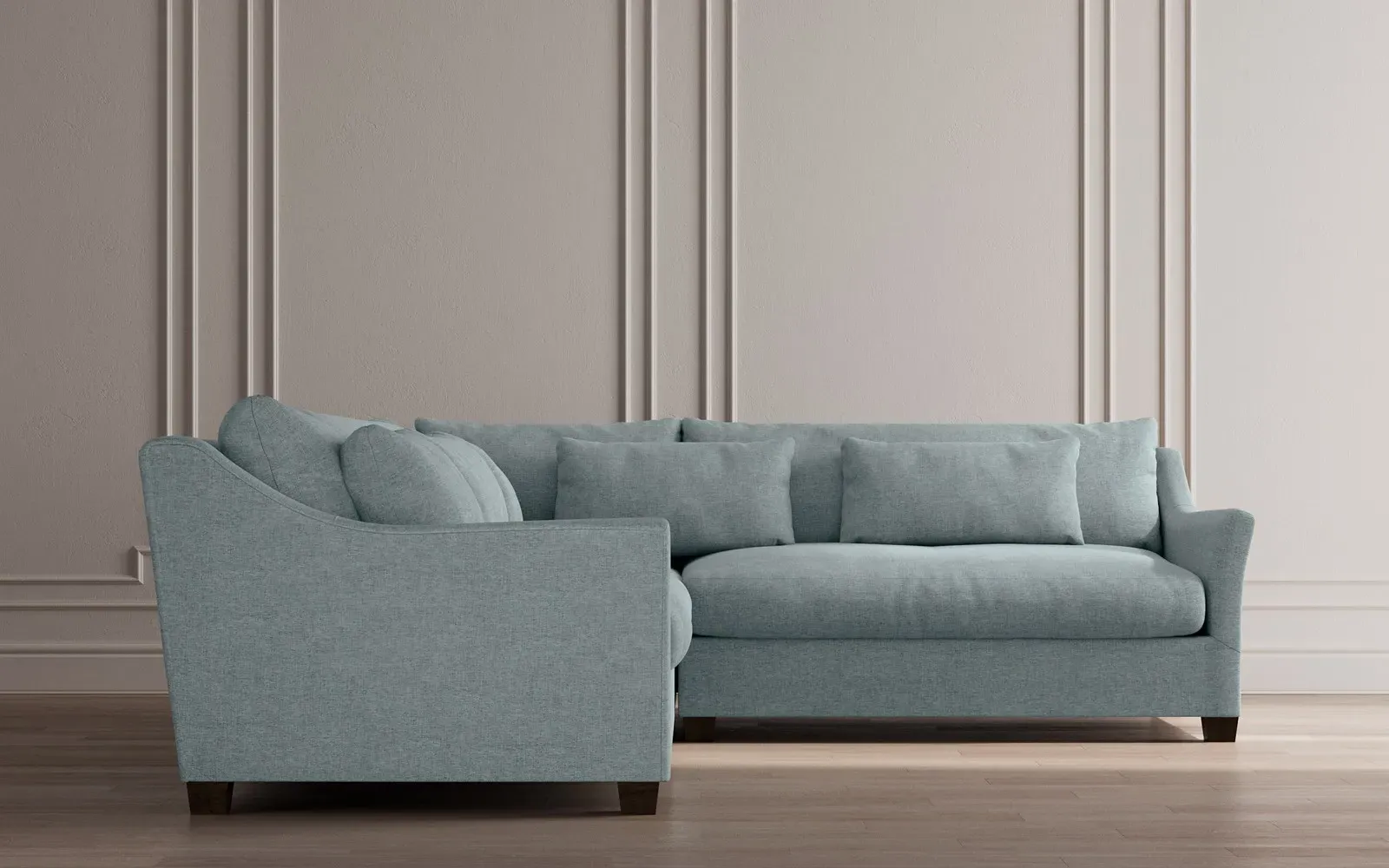 Pauline L-Shaped Corner Sectional - Heathered Teal