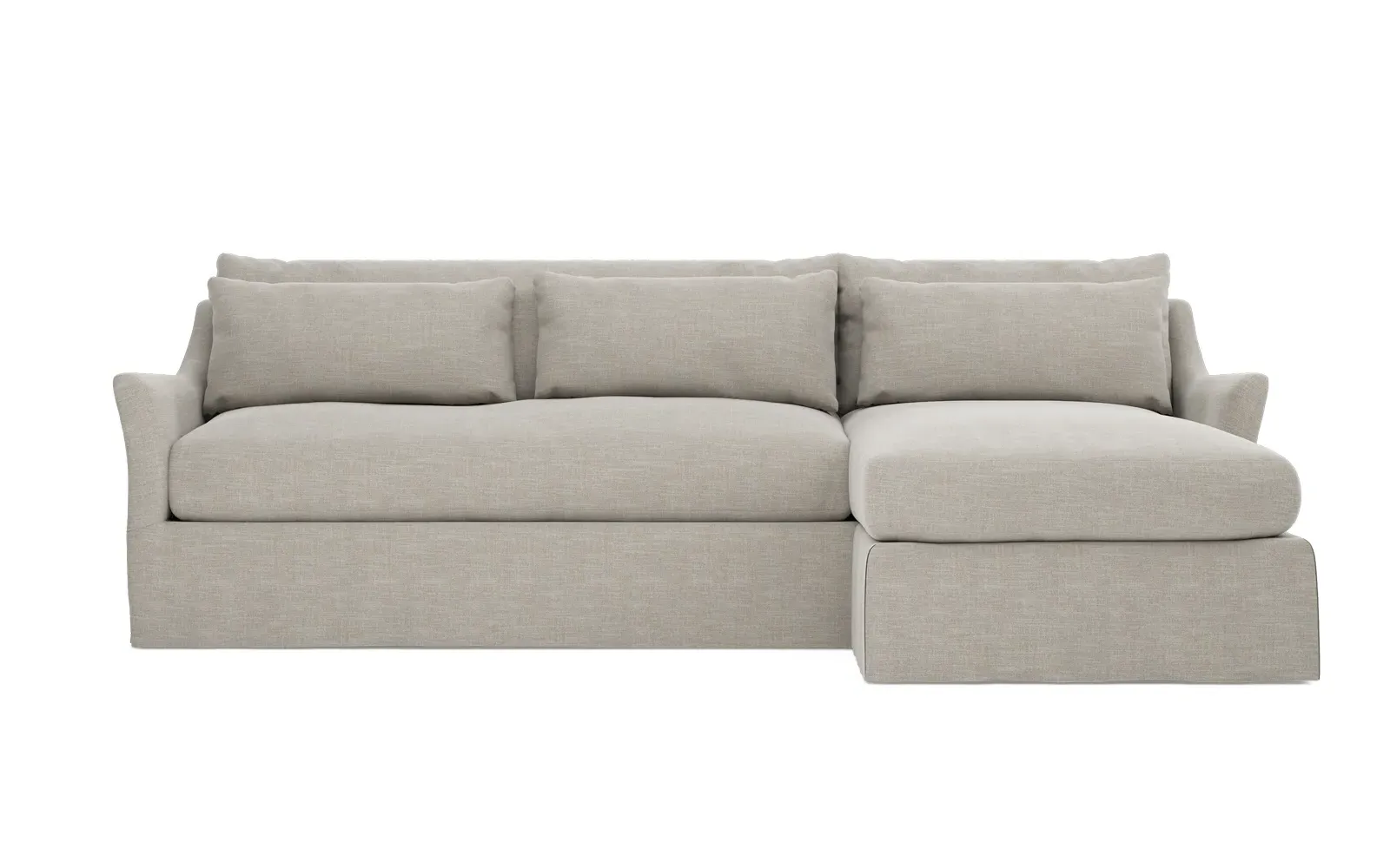 Pauline Left Chaise Sectional Sofa - Dove