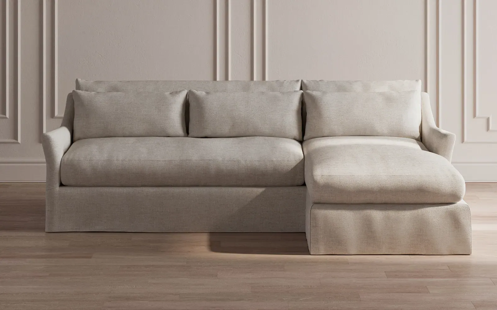 Pauline Left Chaise Sectional Sofa - Nickel