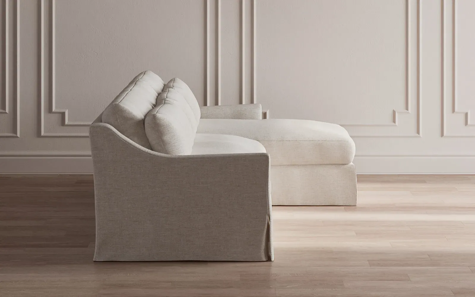 Pauline Left Chaise Sectional Sofa - Nickel