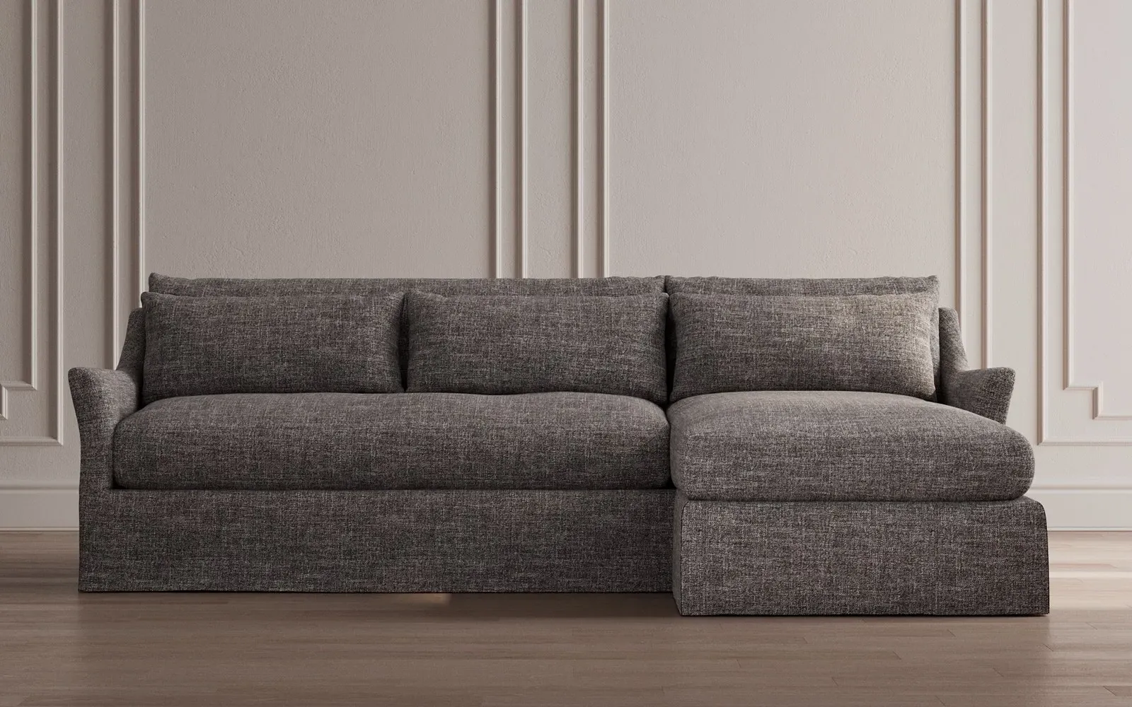 Pauline Left Chaise Sectional Sofa - Truffle