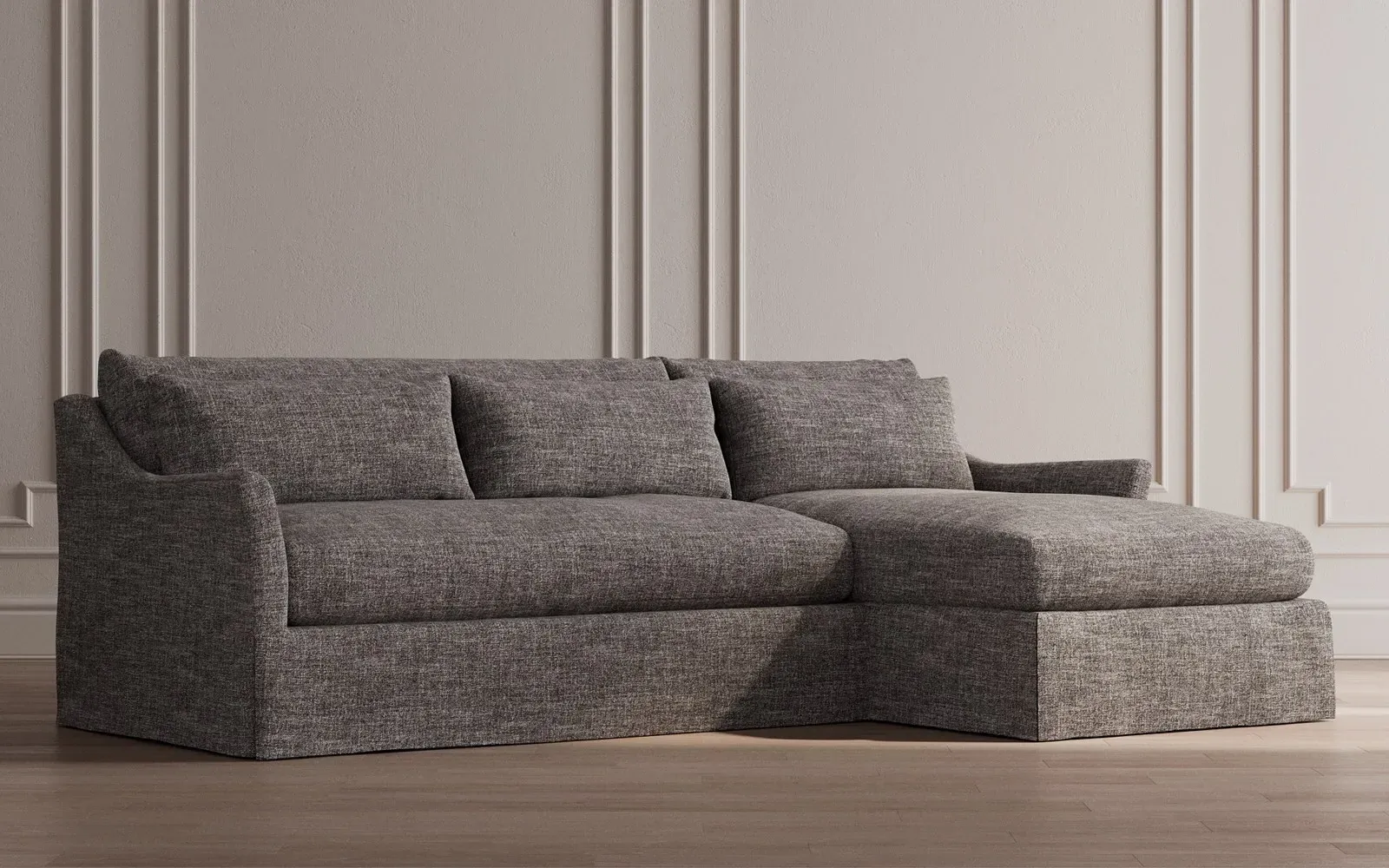 Pauline Left Chaise Sectional Sofa - Truffle
