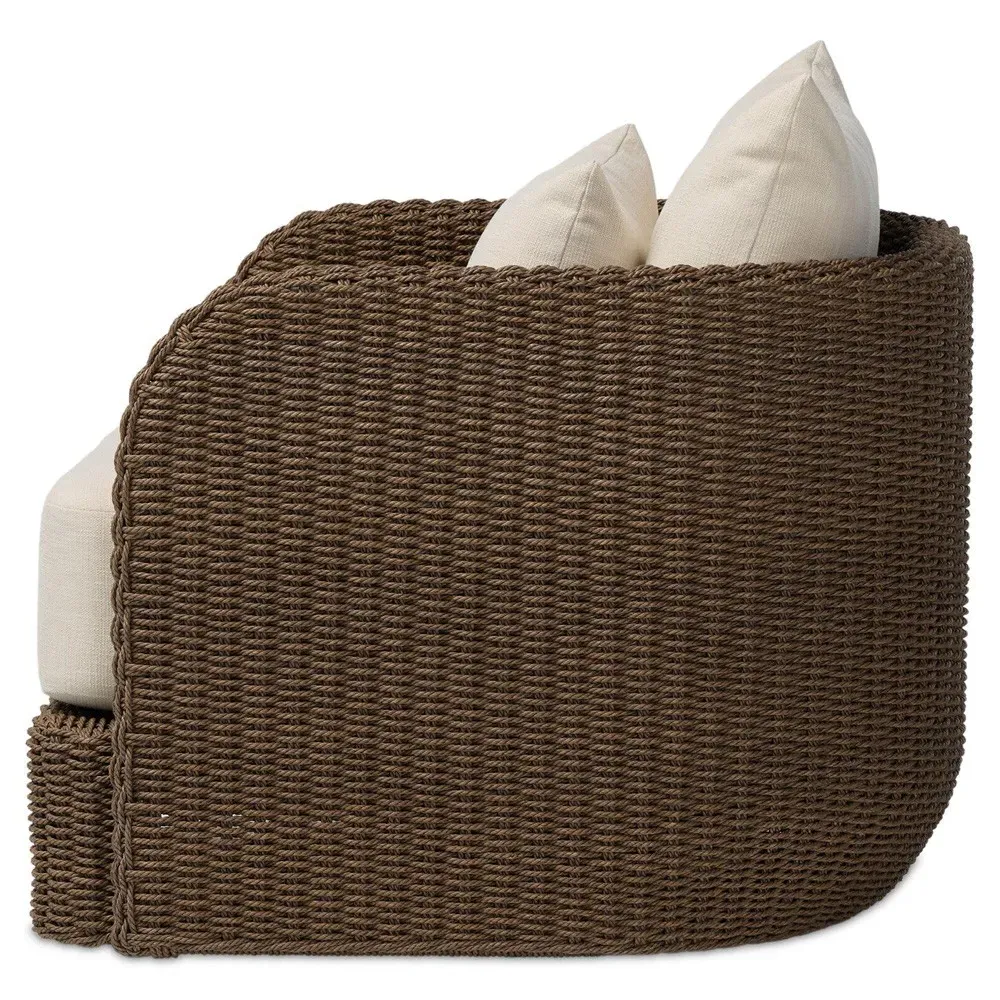 Pavel Outdoor Swivel Chair - Dark Brown, Woven Polyethylene