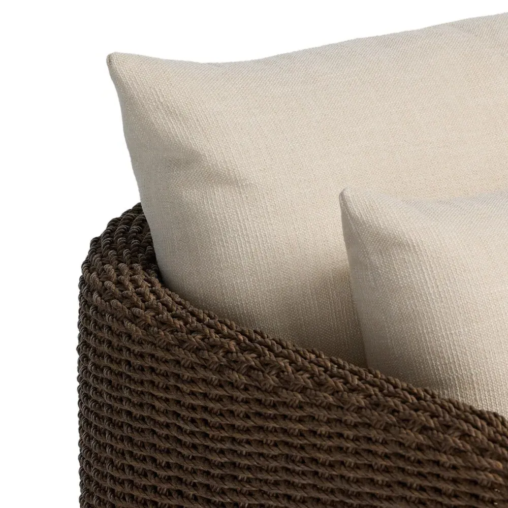 Pavel Outdoor Swivel Chair - Dark Brown, Woven Polyethylene