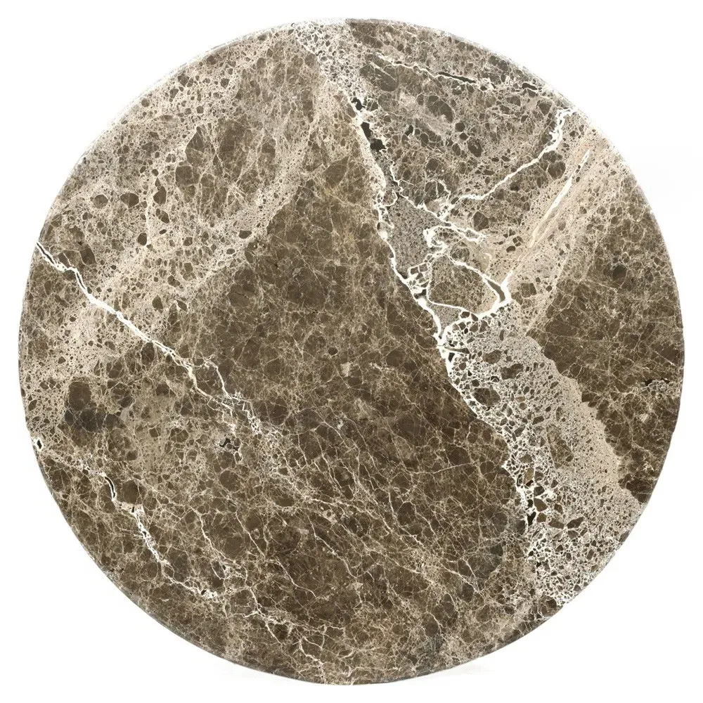 Pavlo Round Bistro Table - Brown, Marble