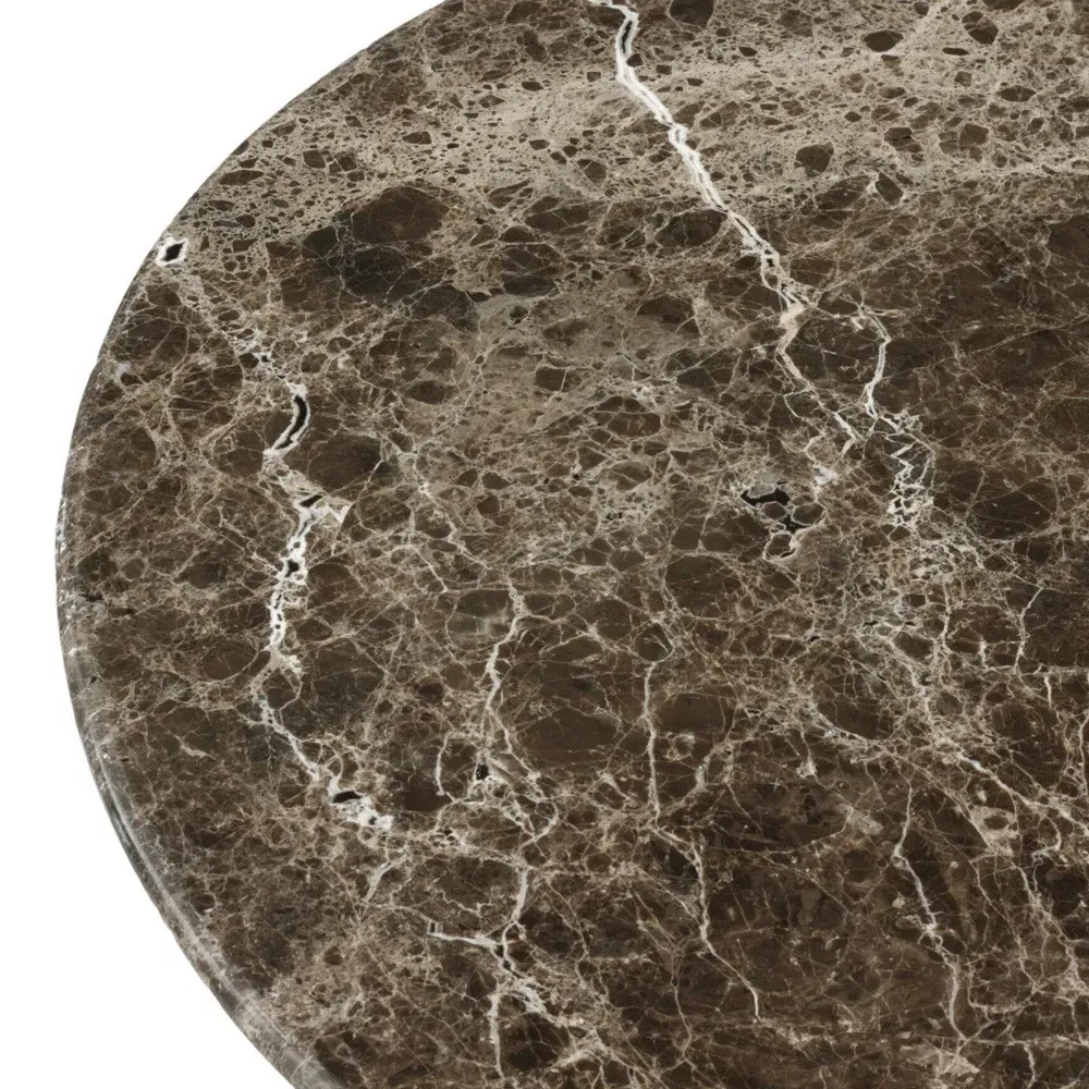 Pavlo Round Bistro Table - Brown, Marble