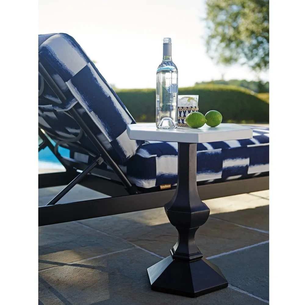 Pavlova Hexagonal Outdoor Side Table - Ivory, Stone