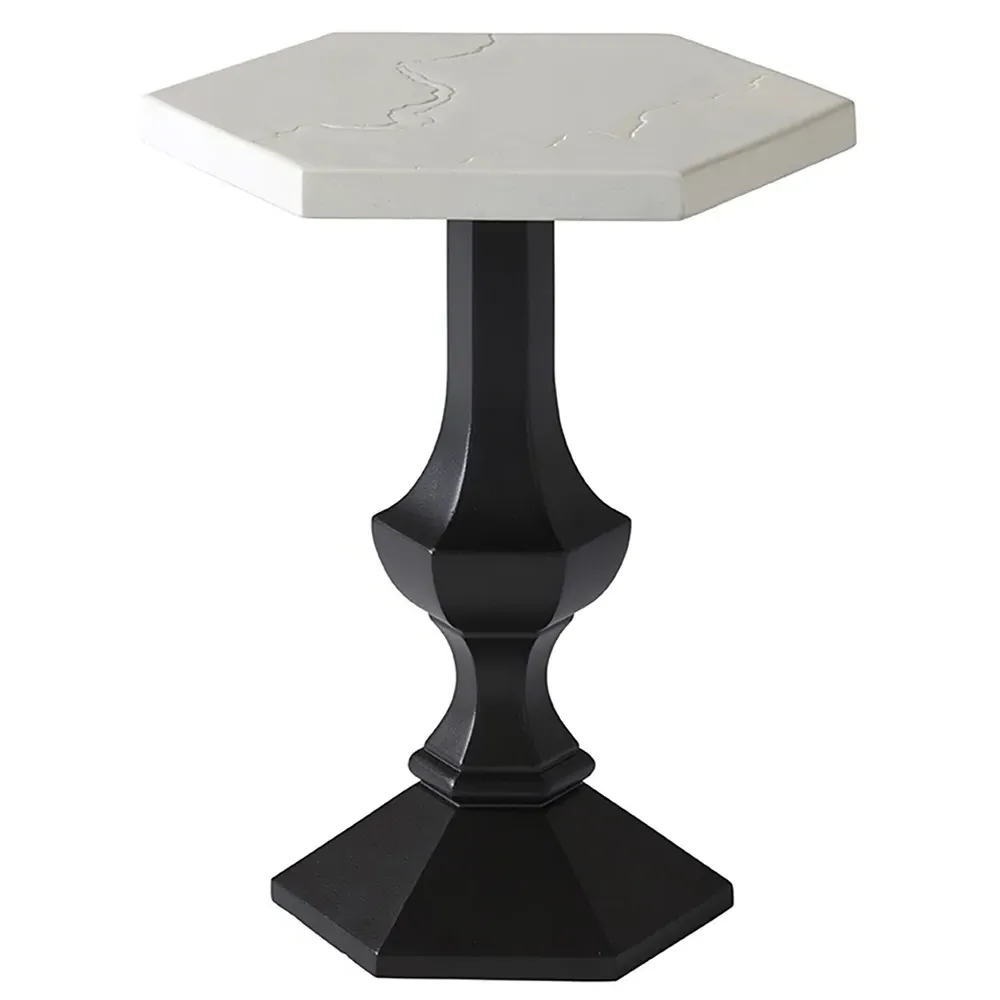 Pavlova Hexagonal Outdoor Side Table - Ivory, Stone