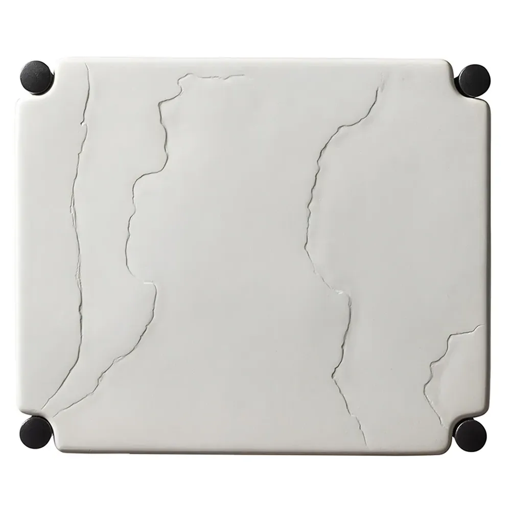 Pavlova Rectangular Outdoor End Table - Ivory, Stone