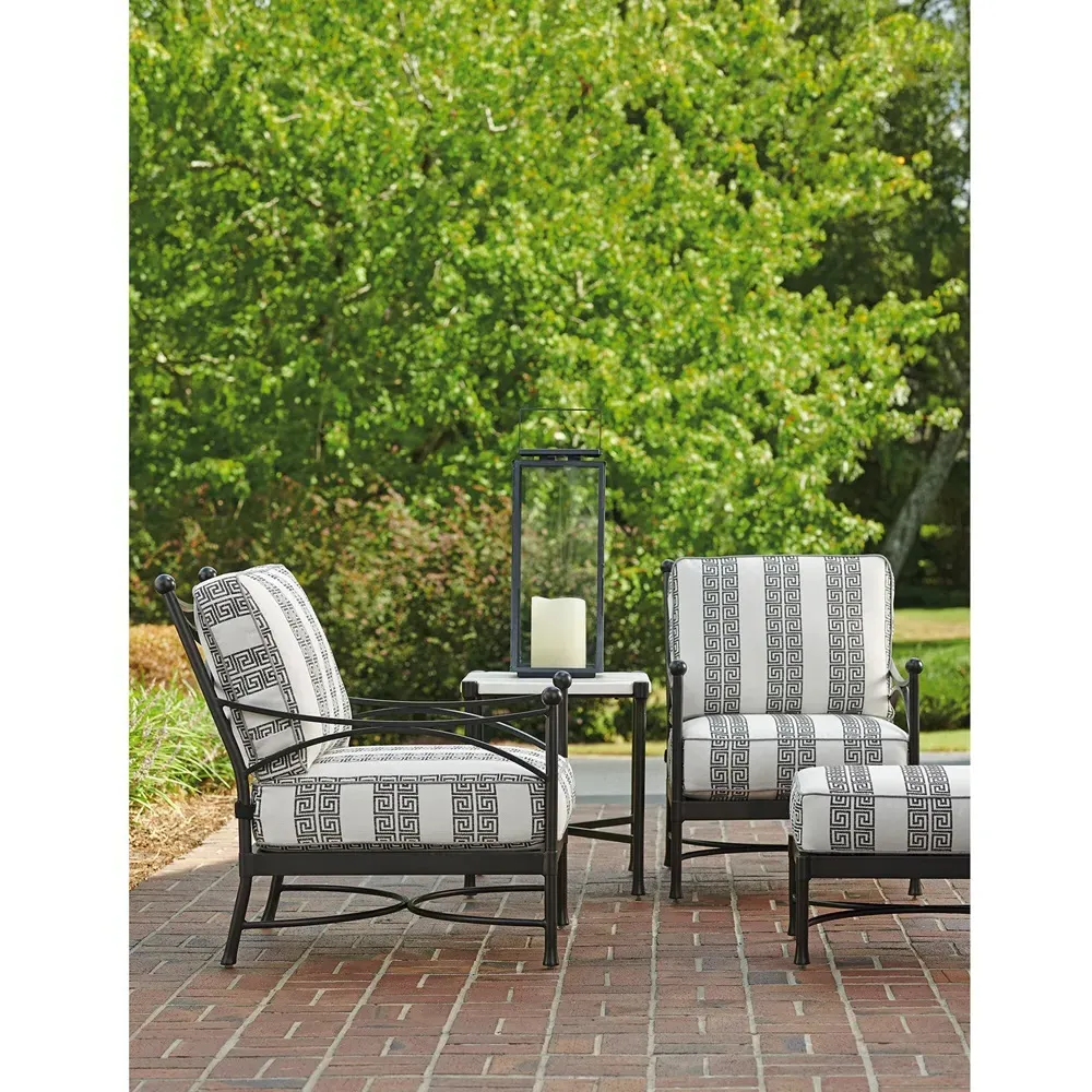 Pavlova Rectangular Outdoor End Table - Ivory, Stone