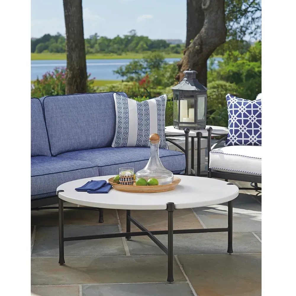 Pavlova Round Outdoor Coffee Table - Ivory, Stone