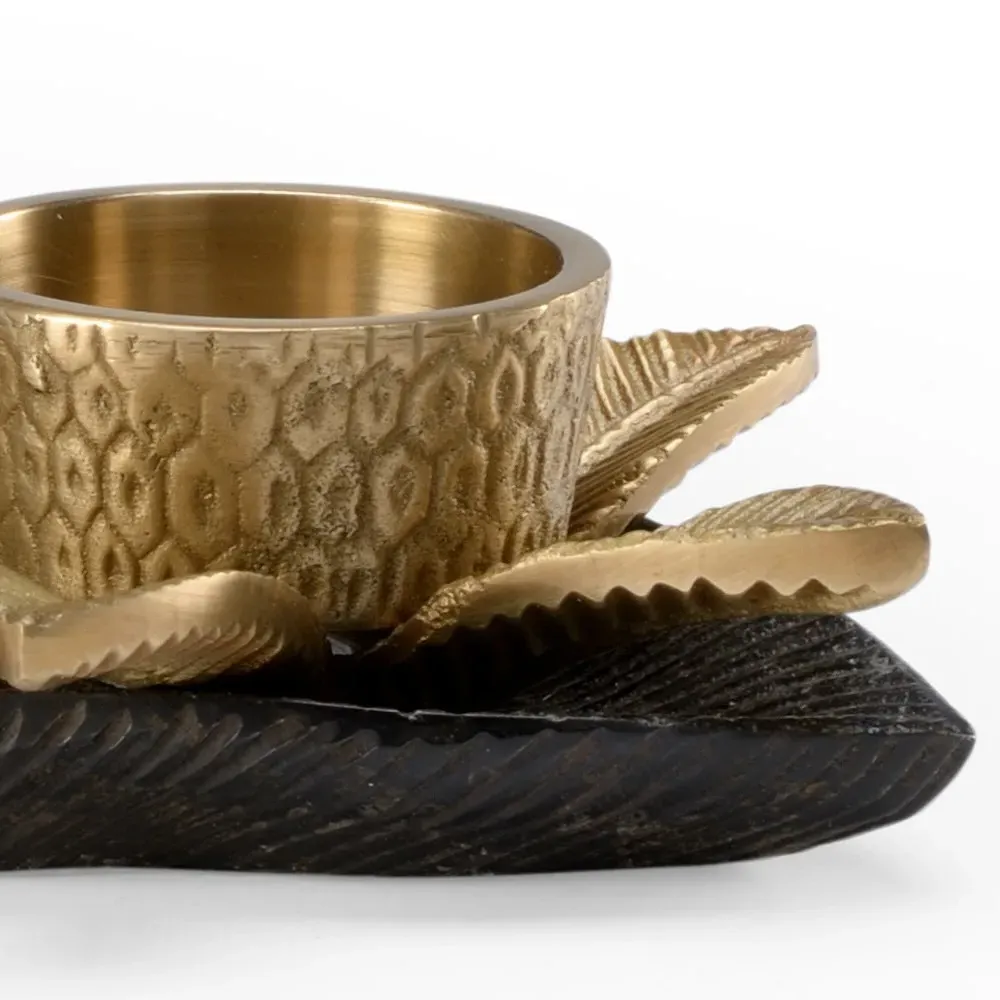 Paxton Leopard Votive Candleholder - Gold, Brass