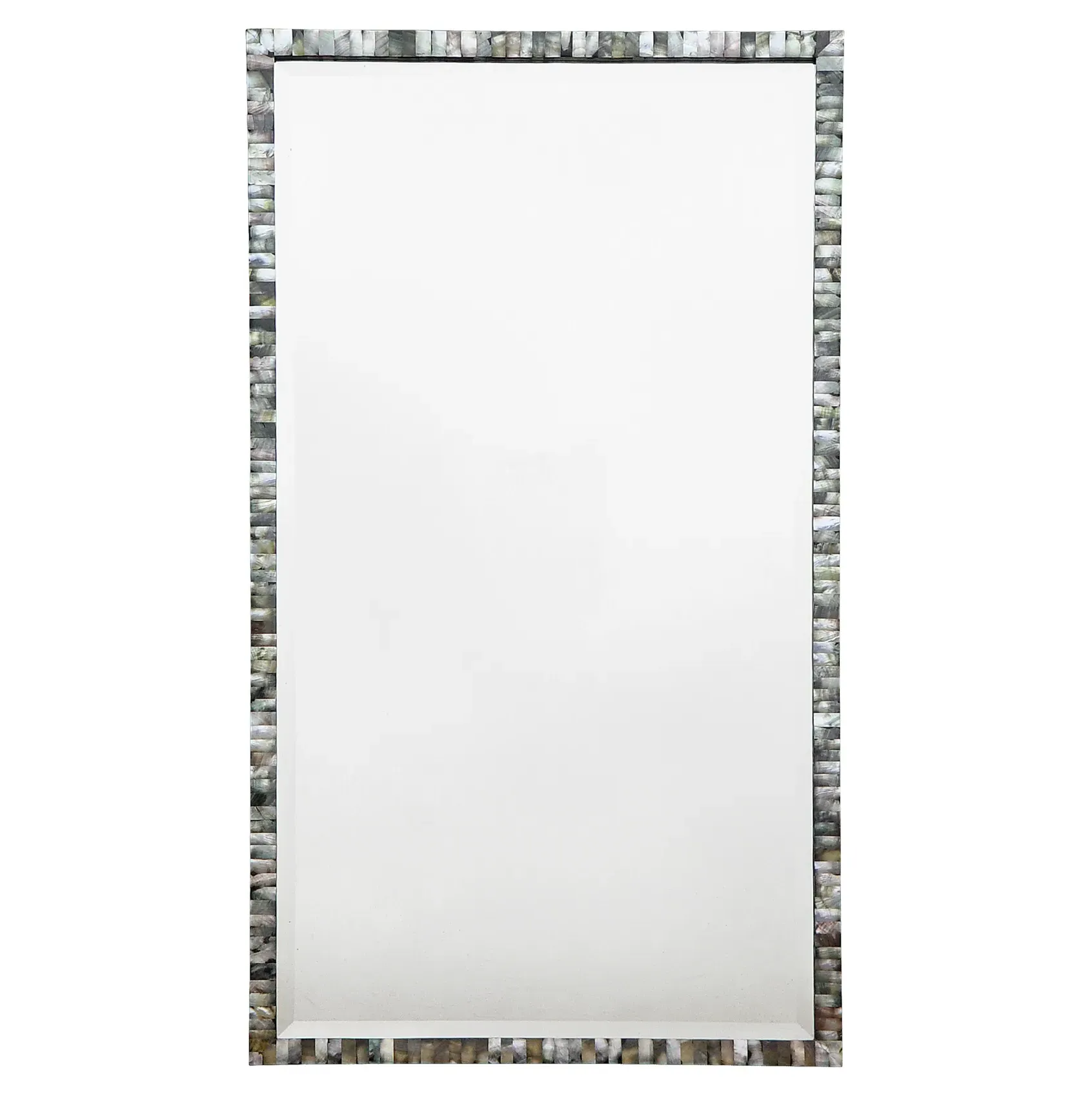 Pearl Coastal Rectangular Mirror - Grey, Mother of Pearl image
